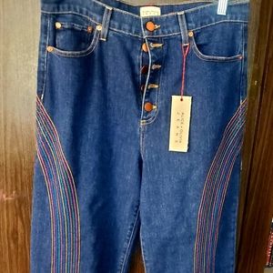alice and olivia rainbow jeans